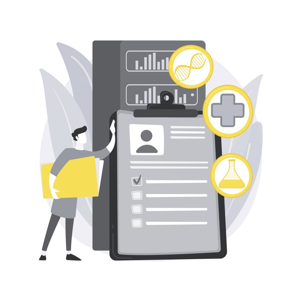 big data in healthcare abstract concept vector illustration.
